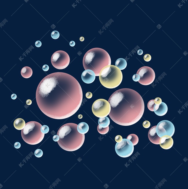 三色气泡卡通插画
