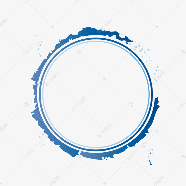 不规则蓝色碎片圆形边框素材图片免费下载-千库网