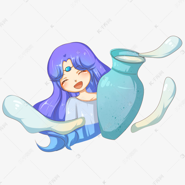 蓝色水瓶座女孩