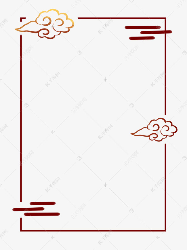 中国风祥云元素海报装饰边框素材图片免费下载-千库网