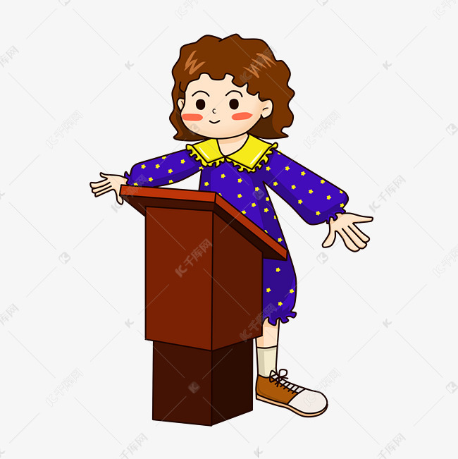 蓝衣服女孩演讲