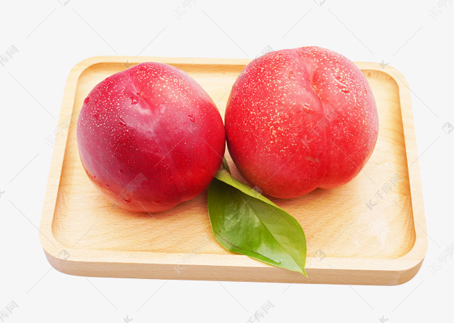 两个红色桃子