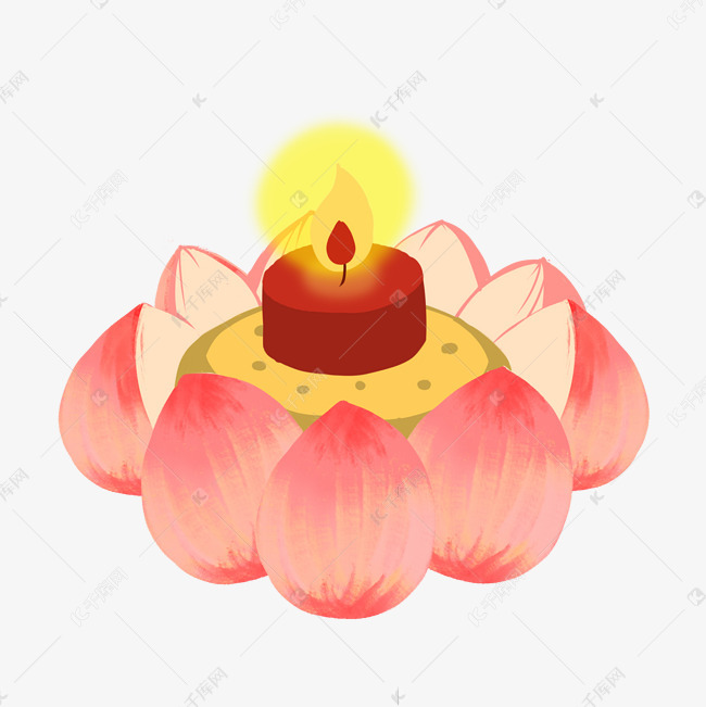 祈福祝福许愿红烛荷花灯