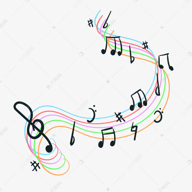 黑色精美音符
