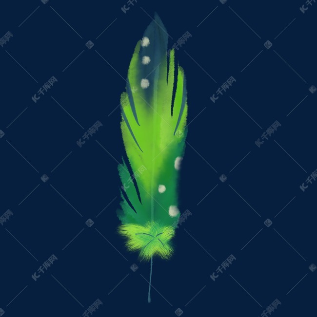 绿色水彩羽毛