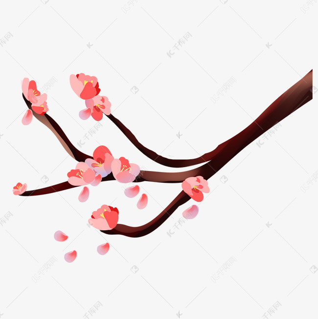 唯美桃花树枝