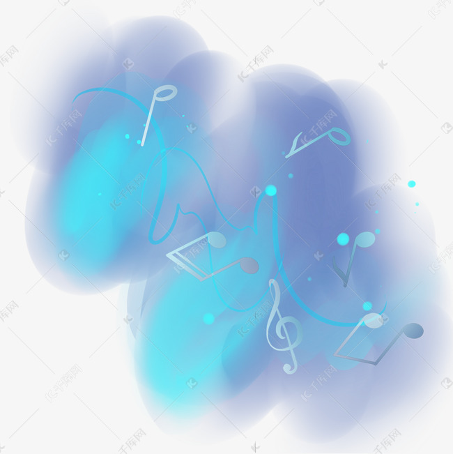 蓝色炫彩音符