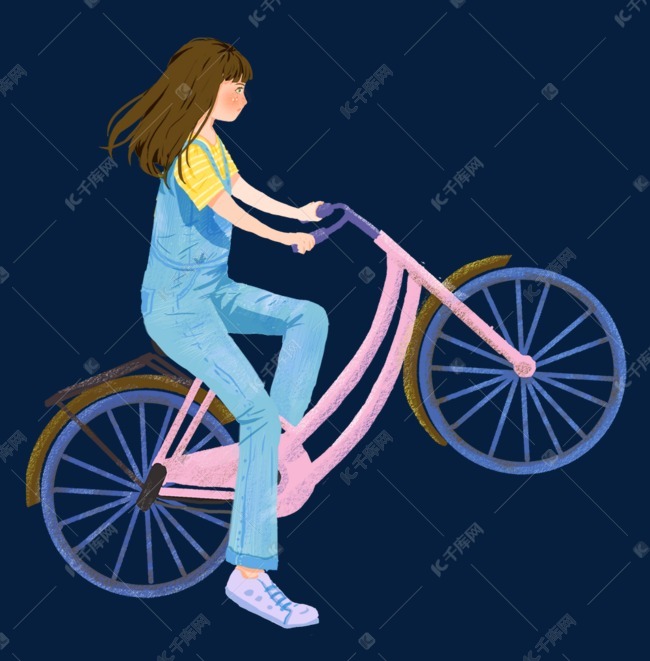少女骑自行车