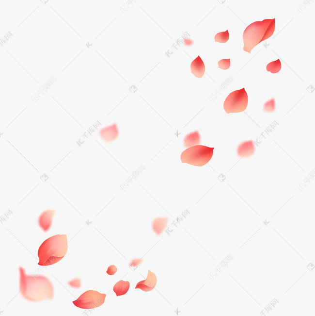 红色花瓣飘落