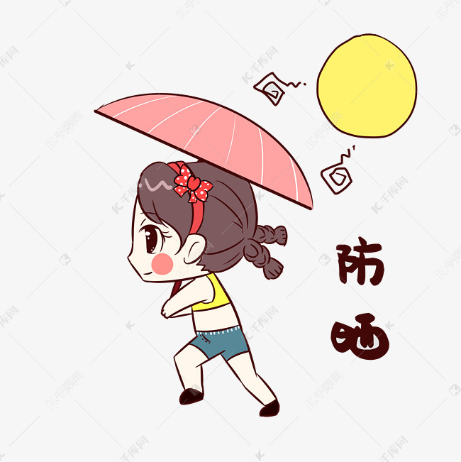 女孩防晒表情包