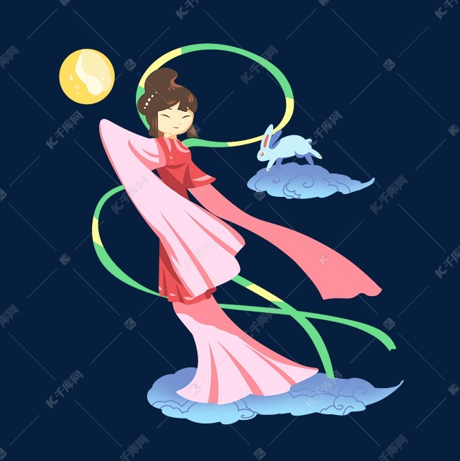 嫦娥玉兔奔月