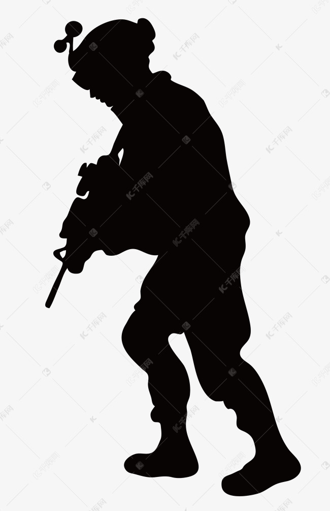拿步枪军人剪影素材图片免费下载-千库网
