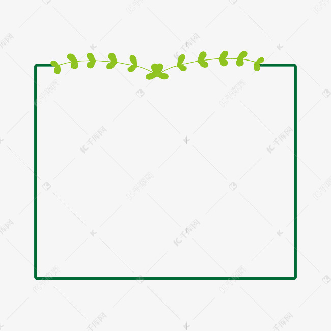 简洁绿树叶边框