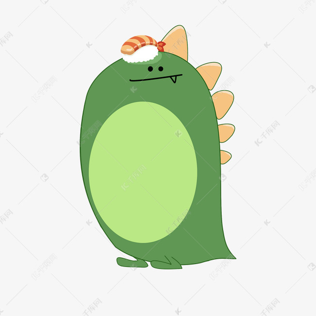 边框纹理绿色卡通可爱怪兽边框