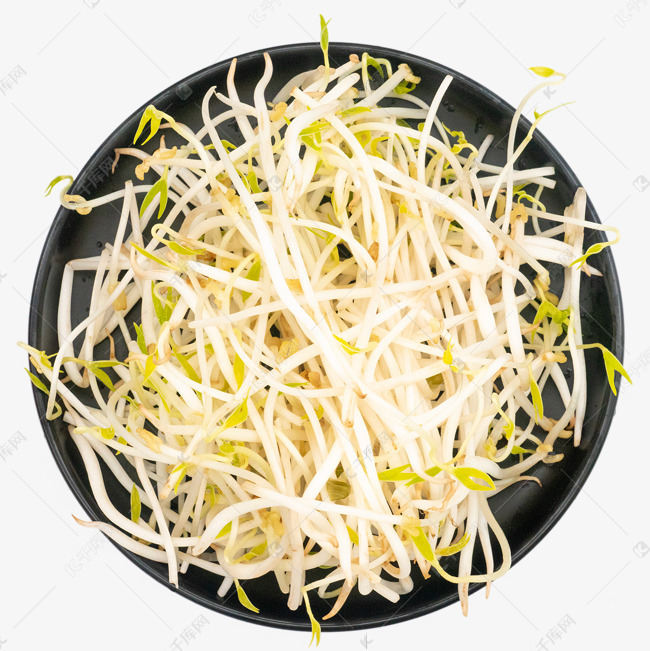 黑色盘子绿豆芽