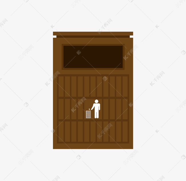 一个棕色垃圾桶