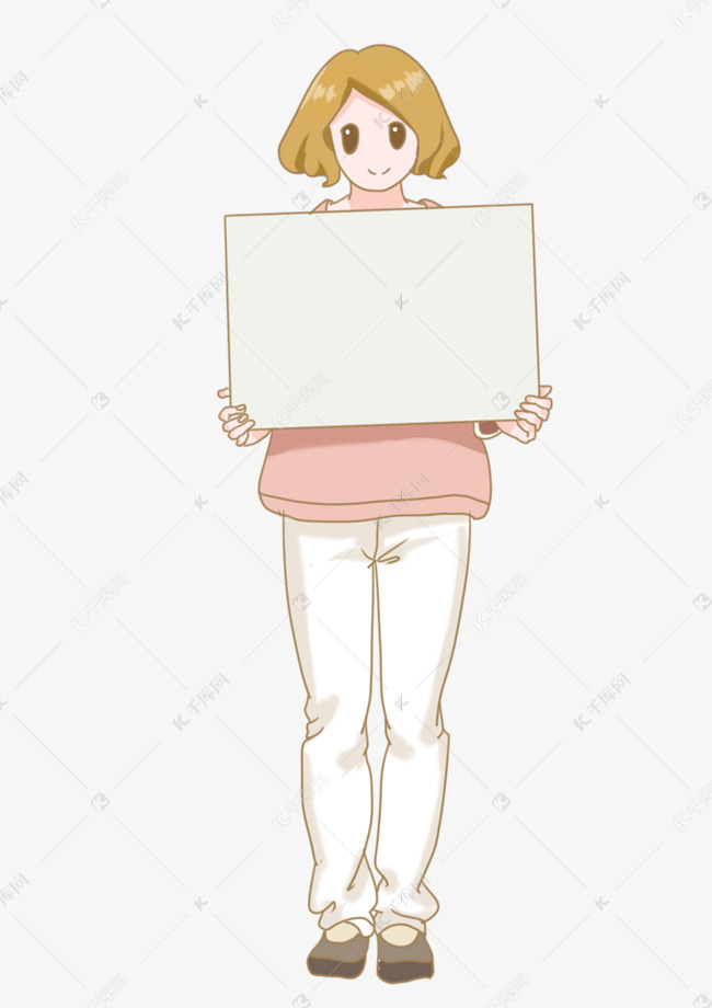 动漫女生举牌子