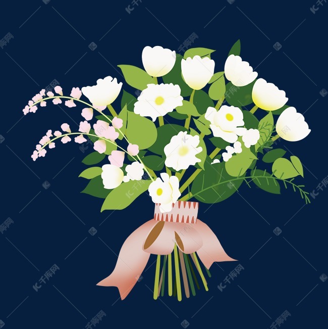 白色花卉手捧花