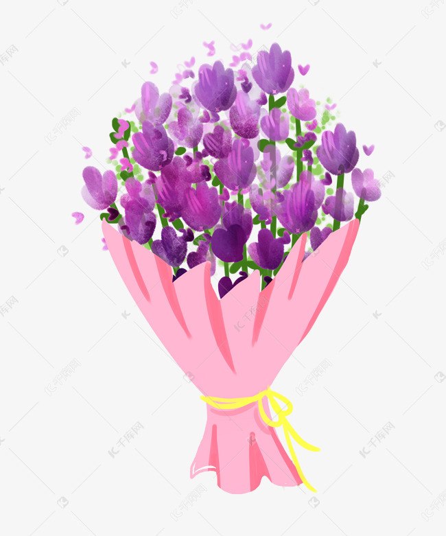 紫色手捧花束