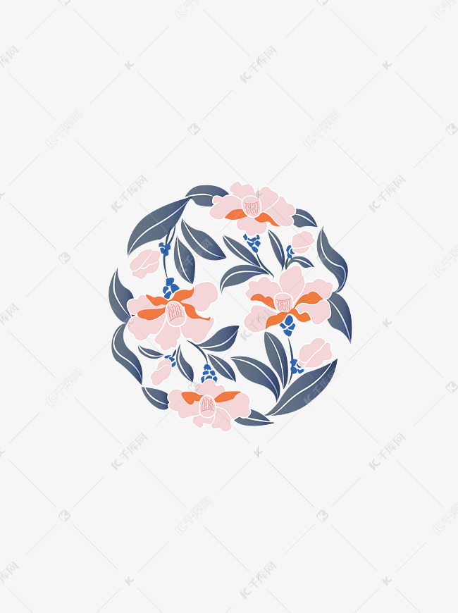 中国传统花卉矢量图案