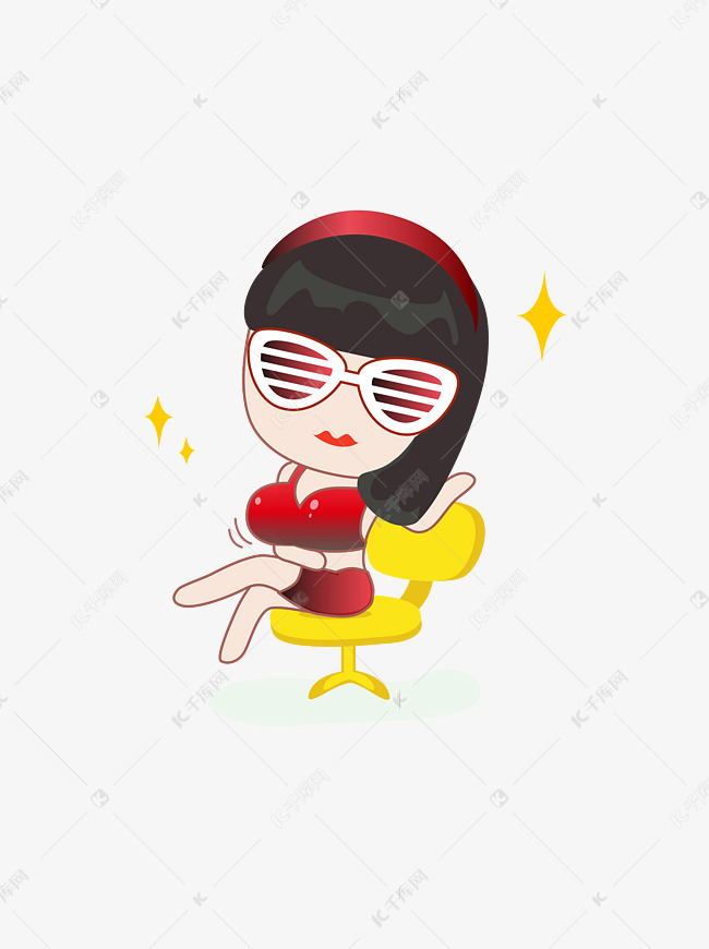 手绘性感的粉红女郎