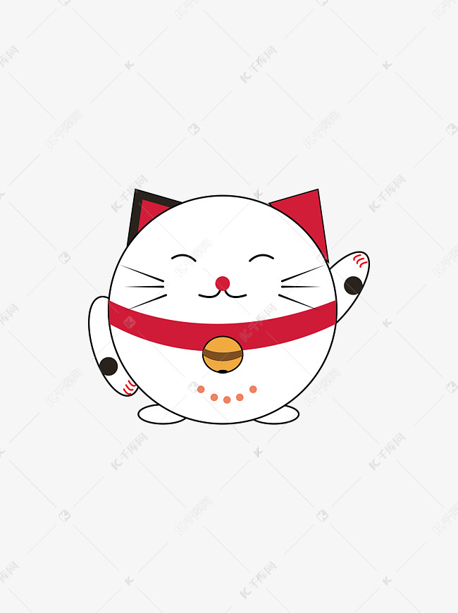 卡通可爱招财猫元素