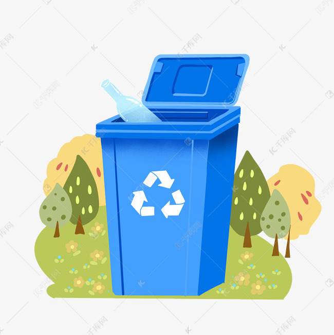 环保可回收垃圾桶手绘