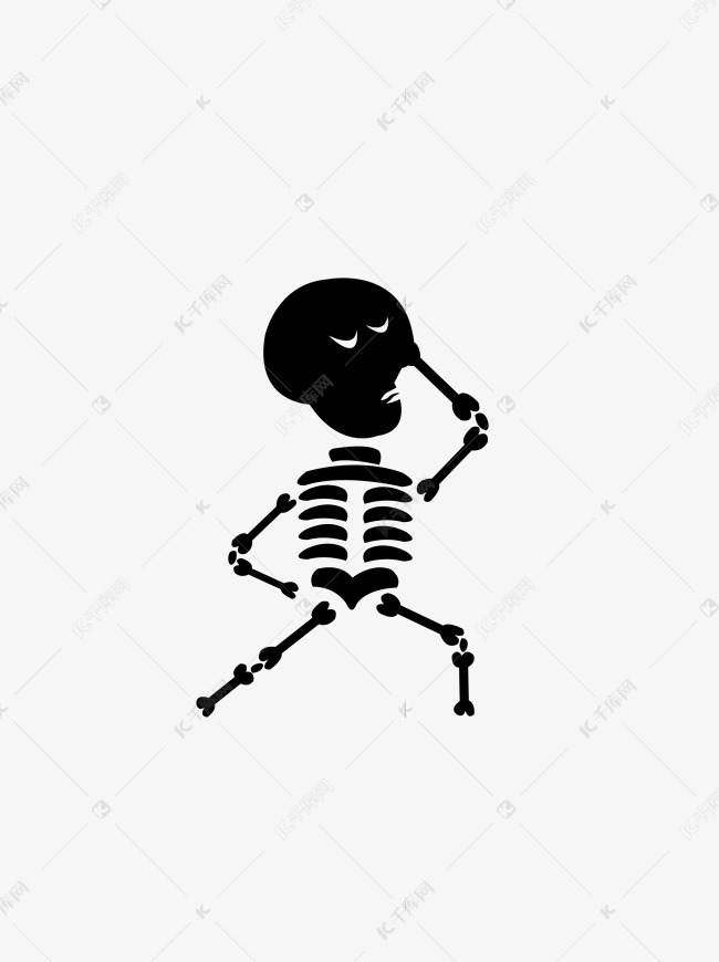 手绘搞笑人体骷髅骷髅头
