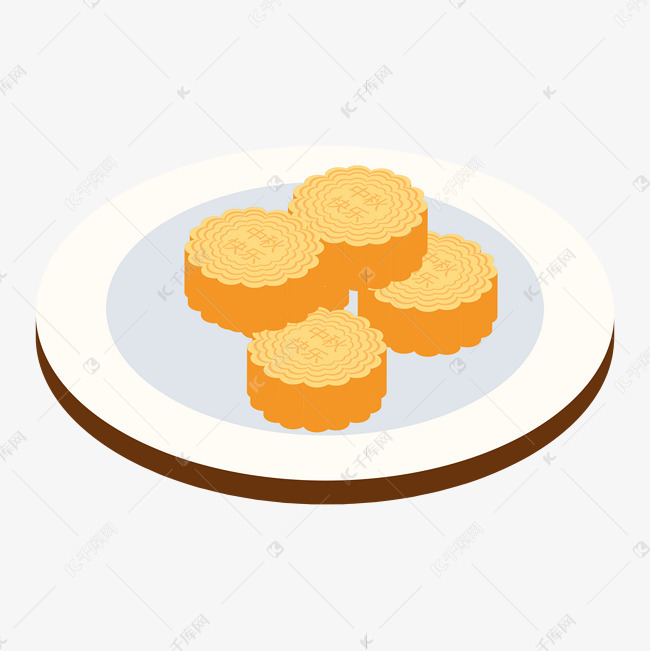 一盘中秋月饼素材图片免费下载-千库网