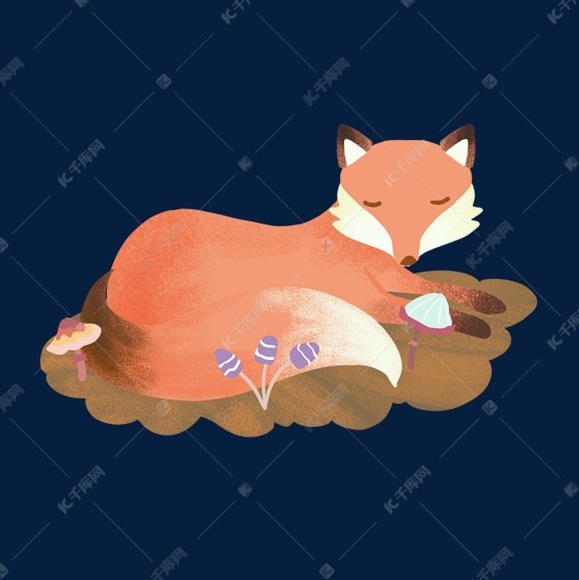 秋季睡觉小动物