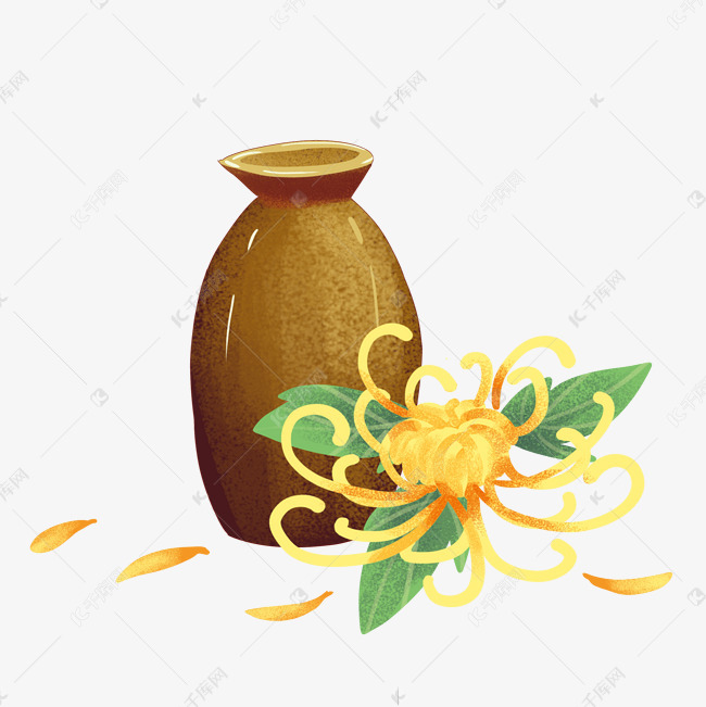 重阳节菊花酒壶