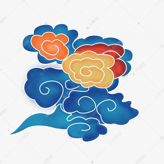 传统中国风七彩祥云
