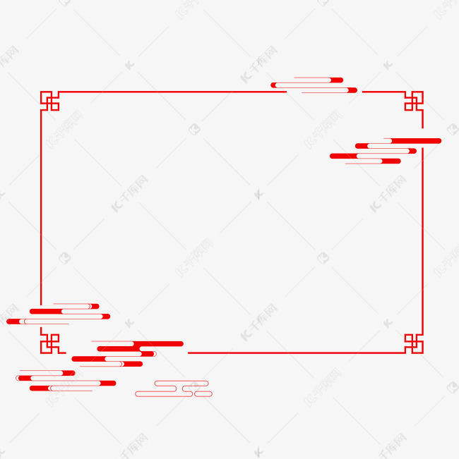中国风红色祥云边框素材图片免费下载-千库网