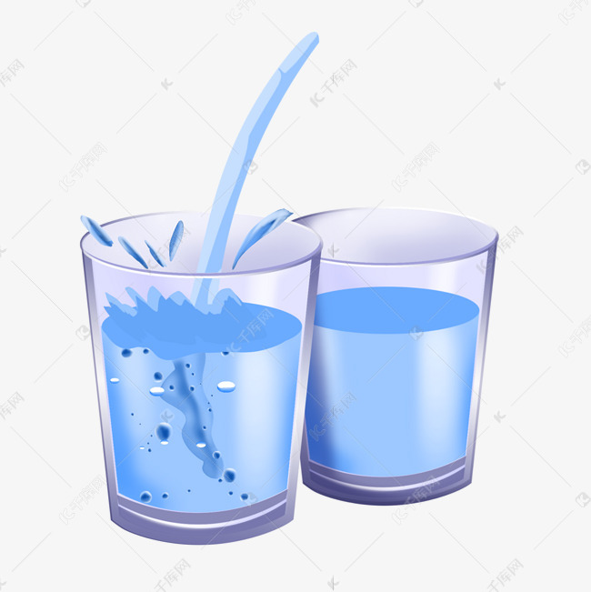 两个玻璃杯倒水