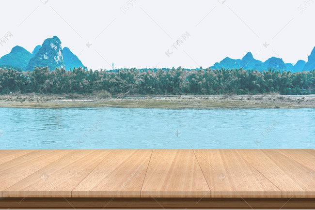 河水木板背景