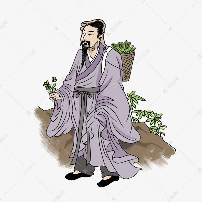 采药人采完草药归家素材