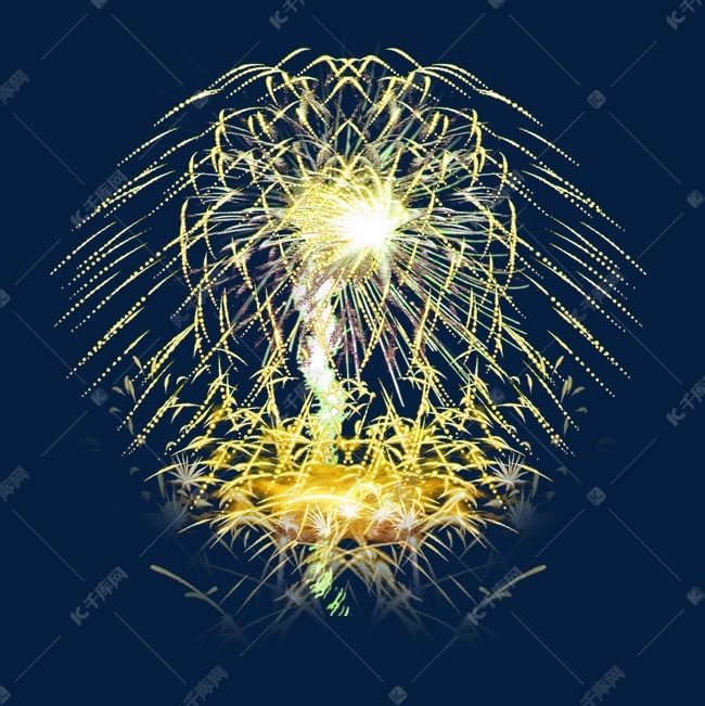金色绽放烟花