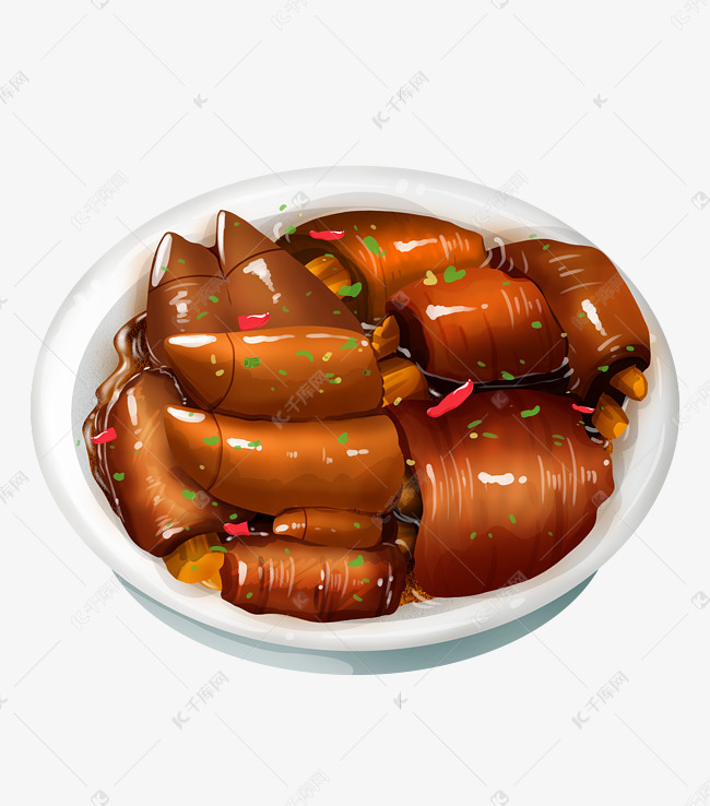 卤味猪蹄食物