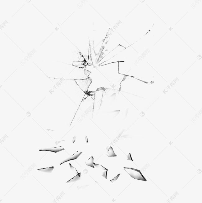破裂玻璃碎片