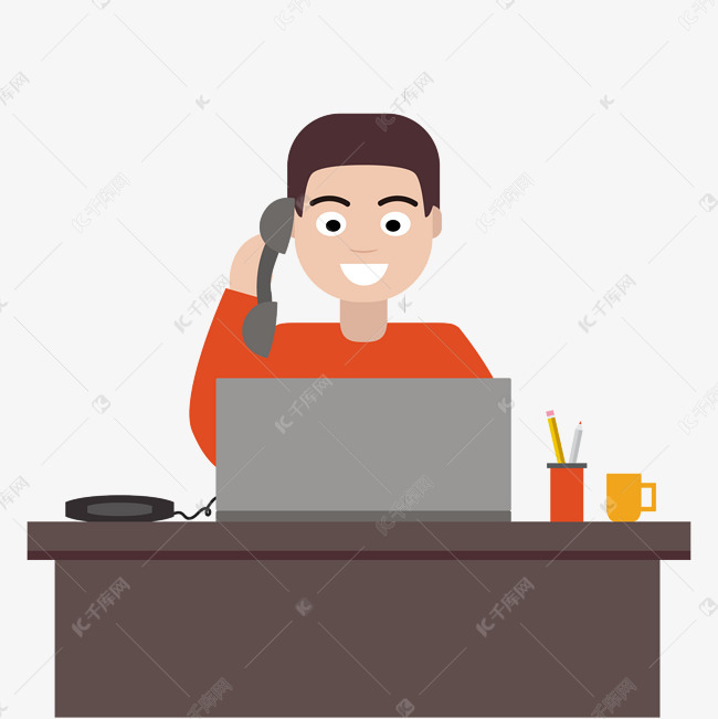 商务打电话客服销售素材图片免费下载-千库网