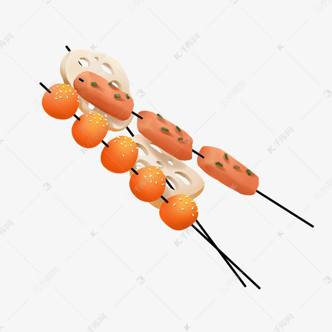 手绘美食烧烤炸串