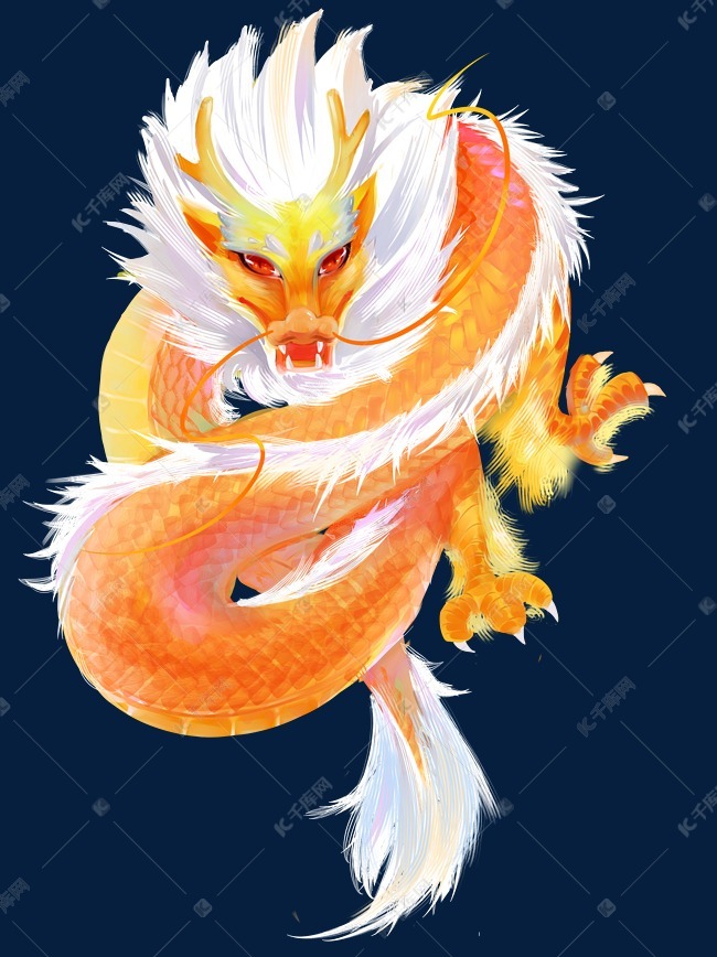 金龙手绘厚涂风格元素
