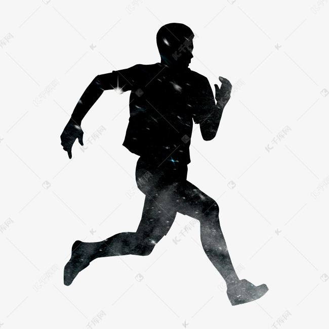 运动健身男性跑步剪影