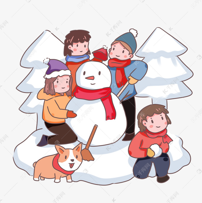 冬天堆雪人