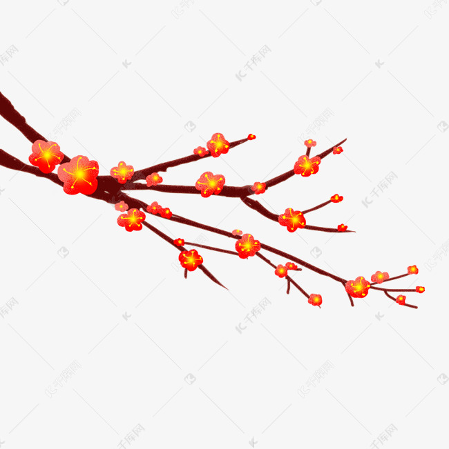 手绘冬天梅花