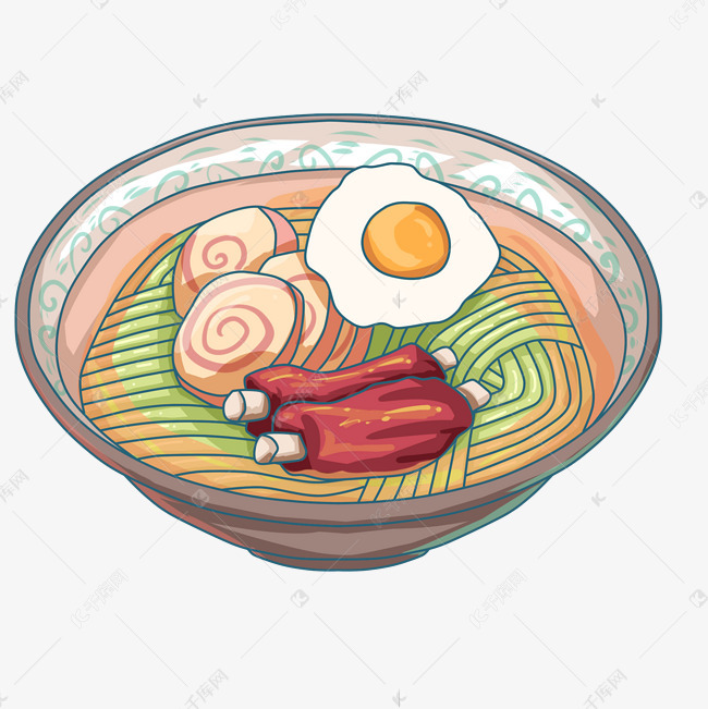 日本美食拉面手绘