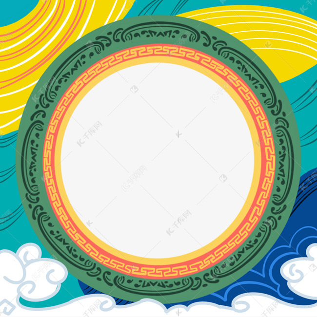 新年国潮圆形边框素材图片免费下载-千库网