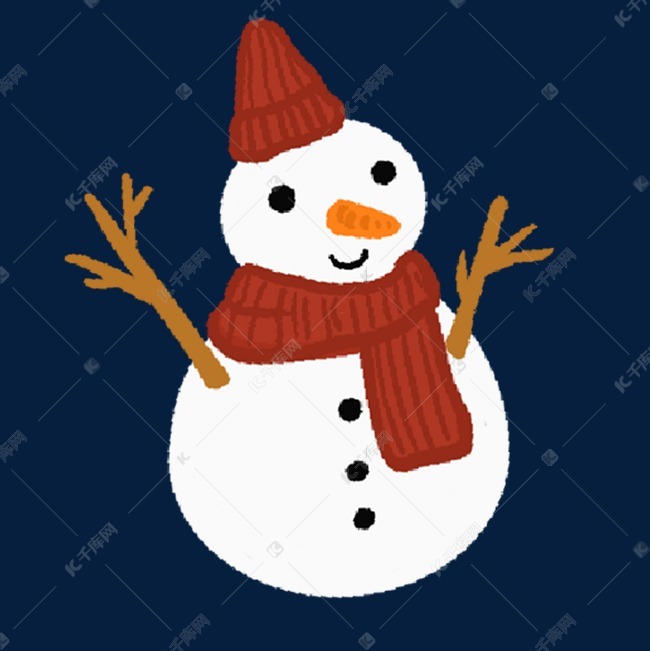 冬季雪人插画