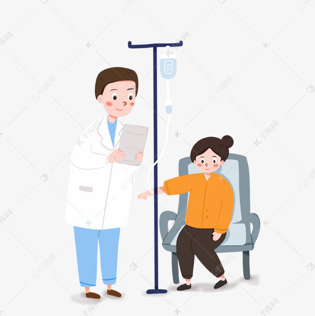 生病输液病人素材