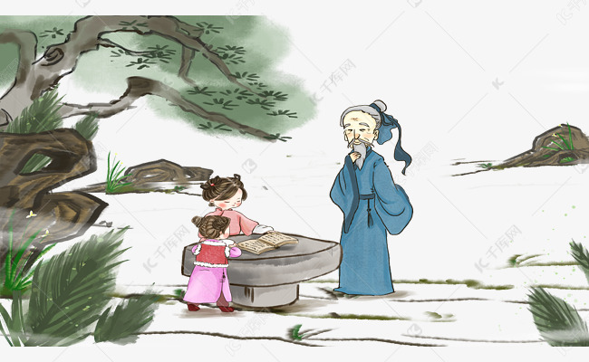 古代老师上课读书看书私塾